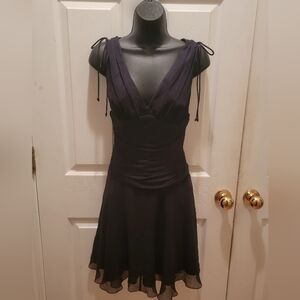 NWT EXPRESS Black Sleeveless Chiffon Knee-Length Cocktail Dress - Size 0